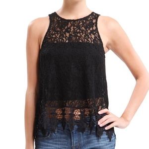BLU PEPPER black lace shirt